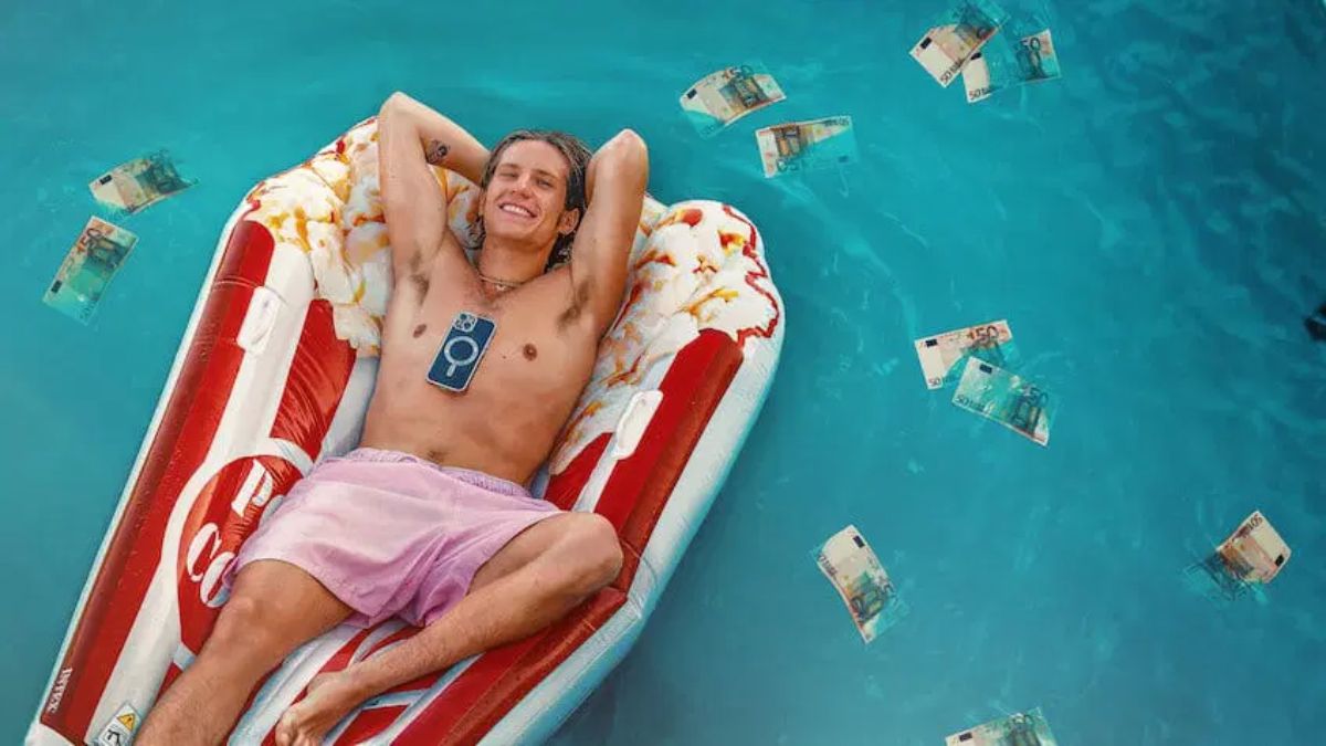 młodzi milionerzy netflix nastolatek pływa w basenie z pieniędzmi