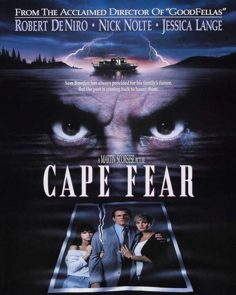 Przylądek strachu: film Scorsese z De Niro wkrótce znika z Netflixa. Remake oryginalnego filmu z 1962 roku. plakat filmu