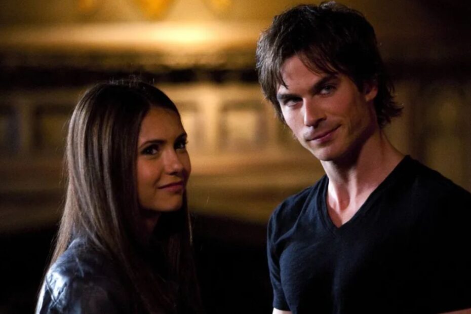 Kadr z serialu Pamiętniki wampirów główni bohaterowie