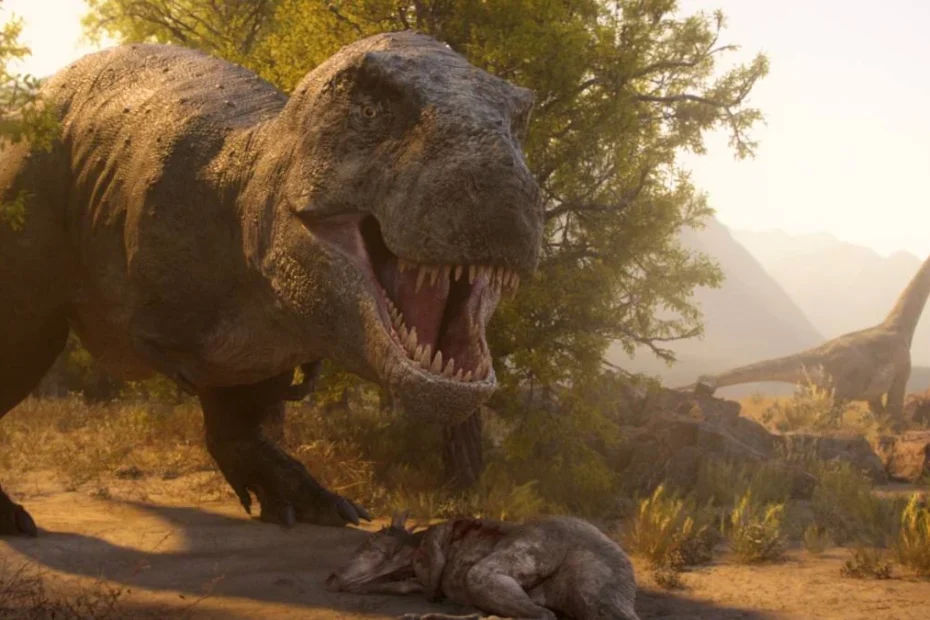Dinozaury odtworzone w CGI w dokuserialu „The Dinosaurs” na Netflixie, wyprodukowanym przez Stevena Spielberga