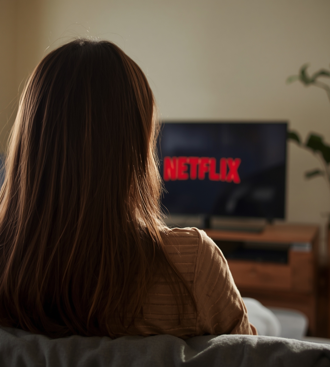Netflix znika ze starszych telewizorów zdjecie kobieta oglada netflixa