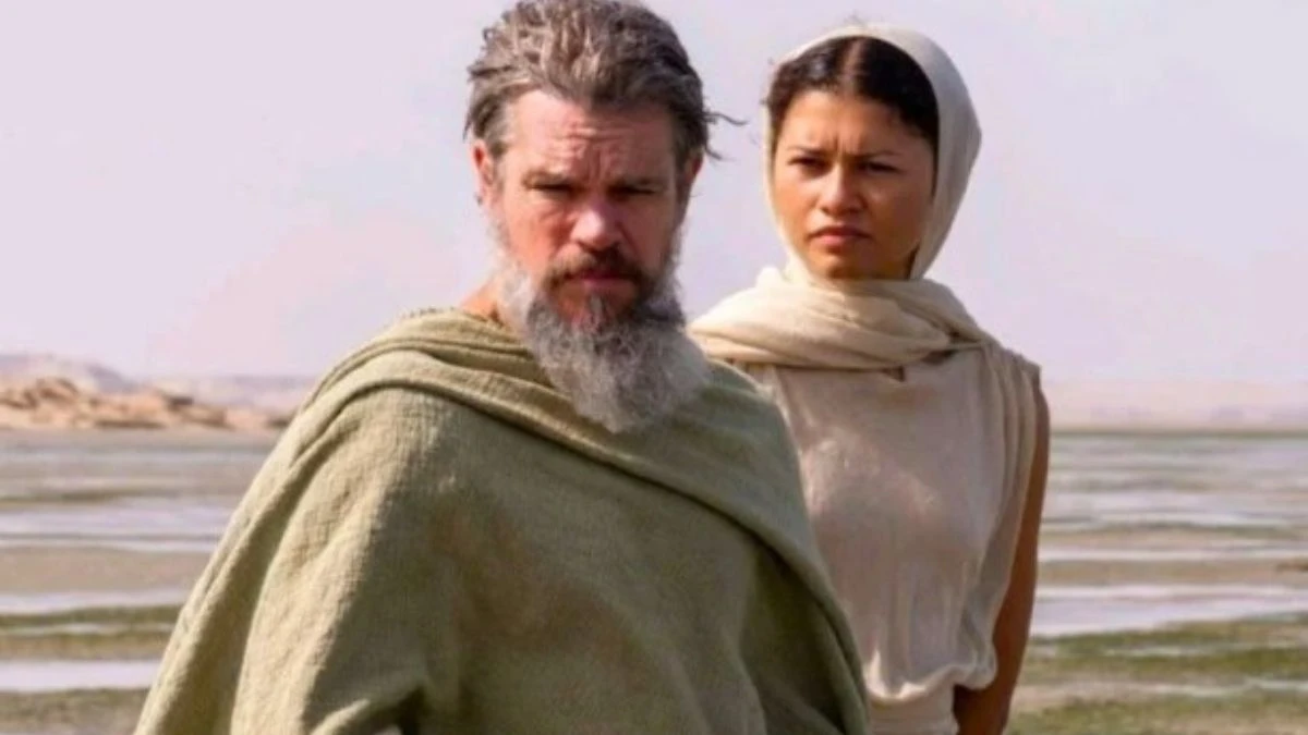Matt Damon i Zendaya w scenie z Odysei