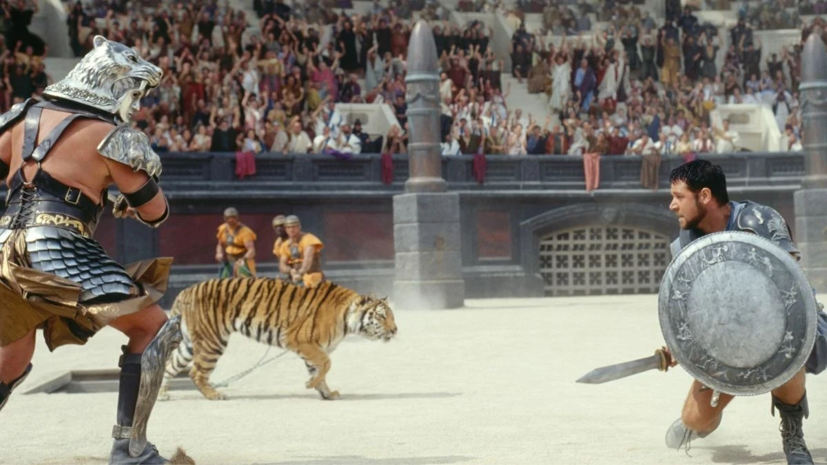 Gladiator II: kadr z filmu dostępnego na Netflix, kontynuacja Ridleya Scotta.